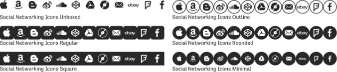 Social Networking Icons Font Preview