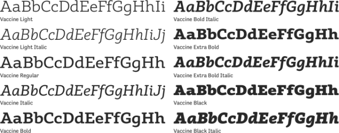 Vaccine Font Preview