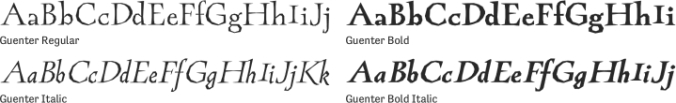 Guenter Font Preview