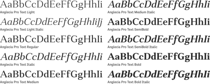 Anglecia Pro Text Font Preview