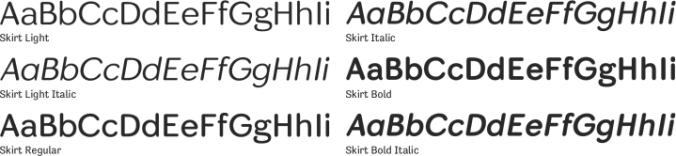 Skirt Font Preview
