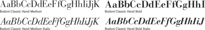 Bodoni Classic Hand Font Preview