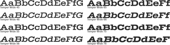 Temper Wide Font Preview