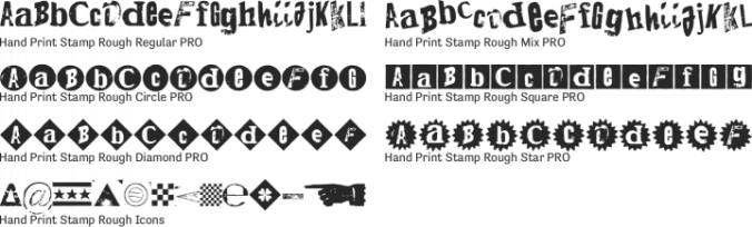 Hand Print Stamp Rough Font Preview
