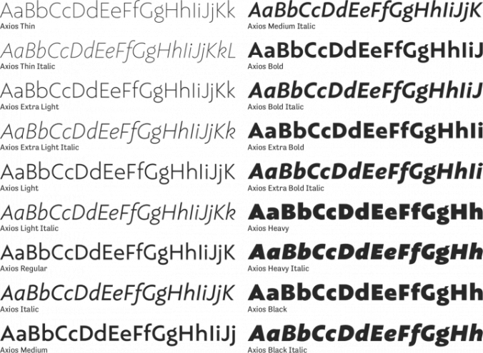 Axios Font Preview