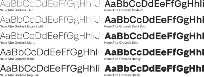 Neue Alte Grotesk Font Preview