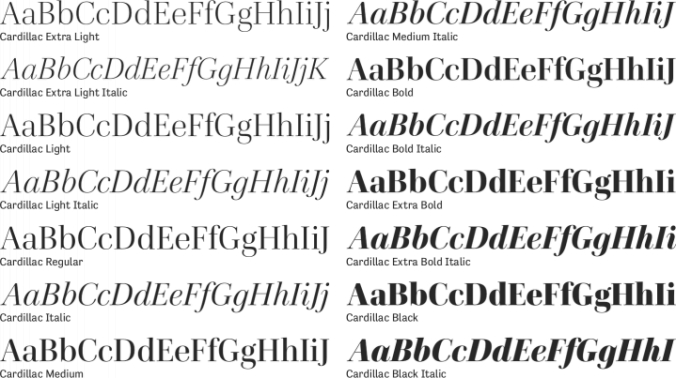 Cardillac Font Preview
