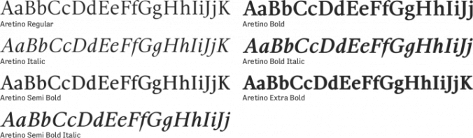 Aretino Font Preview