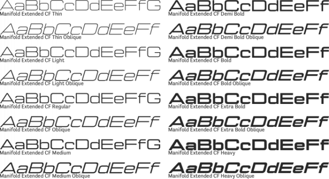 Manifold Extended CF Font Preview
