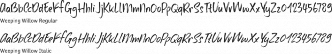 Weeping Willow Font Preview