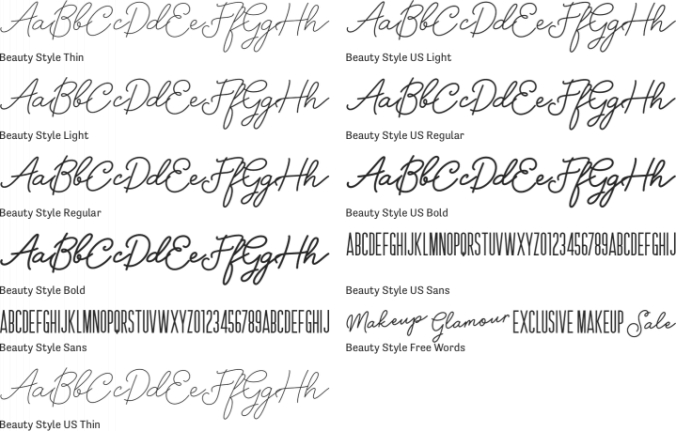 Beauty Style Font Preview