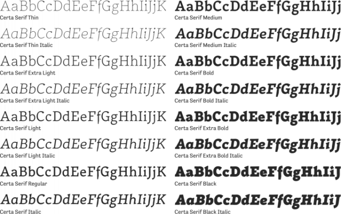 Certa Serif Font Preview