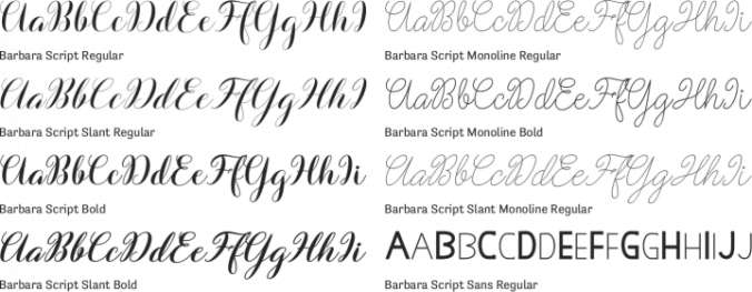 Barbara Script Font Preview