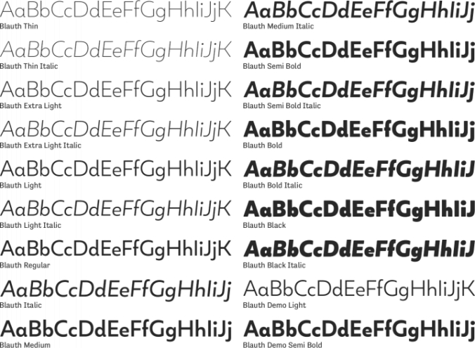 Blauth Font Preview
