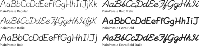 PlainPensle Font Preview