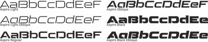 Aspire Font Preview