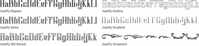 Justify Font Preview