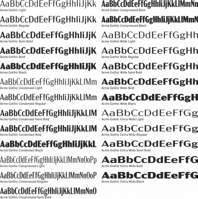 Acme Gothic Font Preview