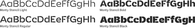 Monty Stencil Font Preview