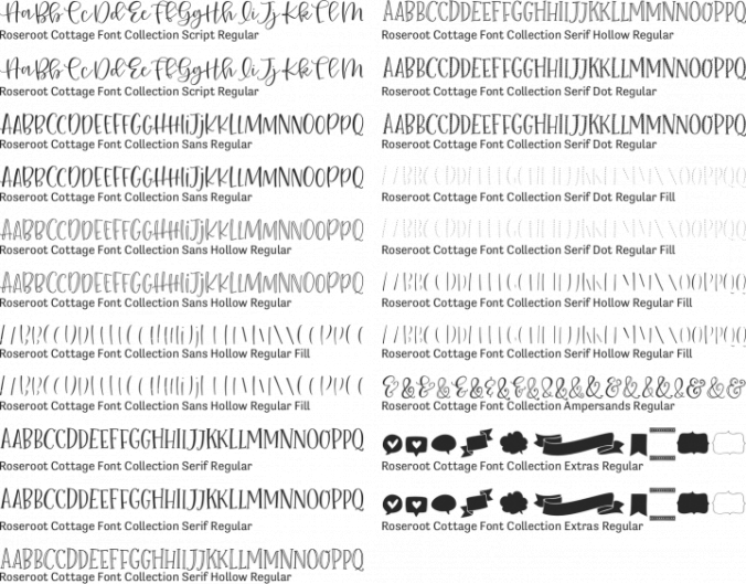Roseroot Cottage Font Collection Font Preview