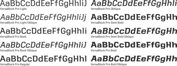 VersaBlock Pro Font Preview