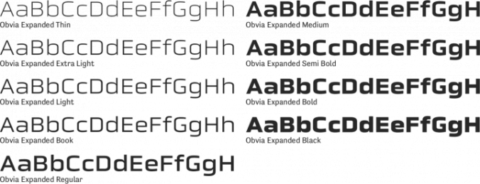 Obvia Expanded Font Preview