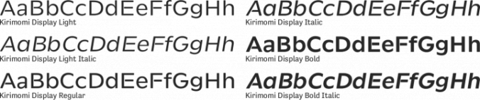 Kirimomi Display Font Preview