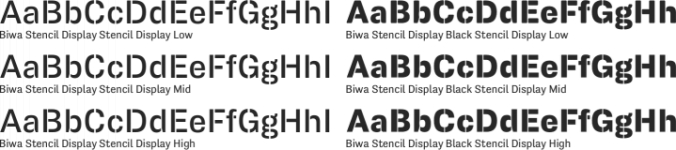 Biwa Stencil Display Font Preview