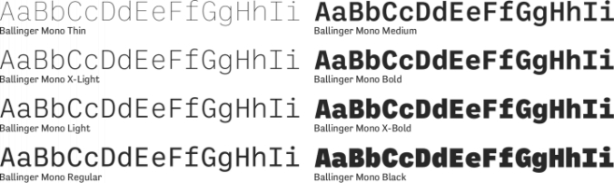 Ballinger Mono Font Preview