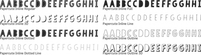 Papercute Inline Font Preview