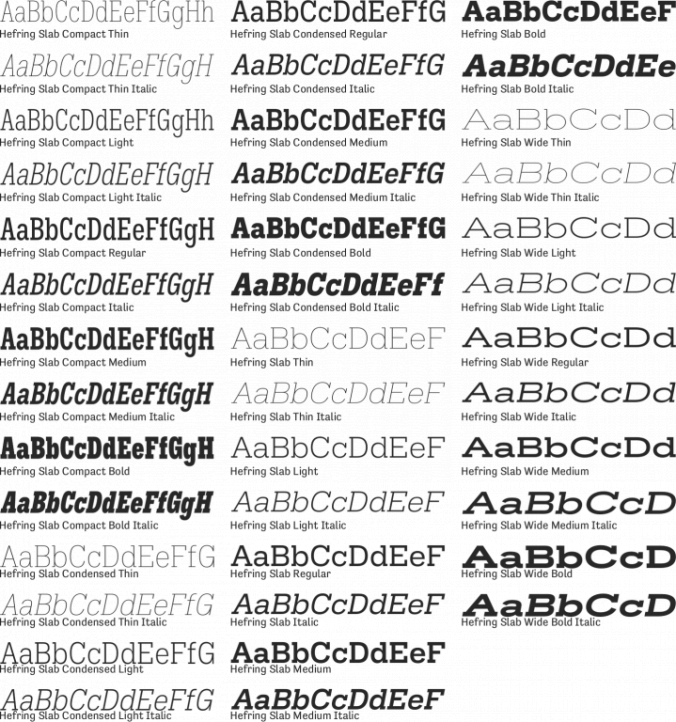 Hefring Slab Font Preview