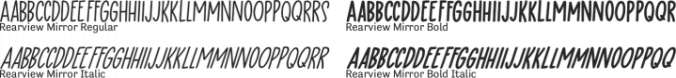 Rearview Mirror Font Preview