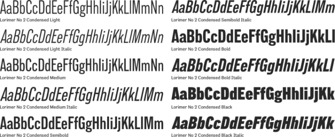 Lorimer No 2 Condensed Font Preview