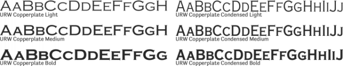 URW Copperplate Font Preview
