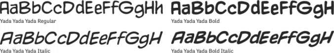 Yada Yada Yada Font Preview