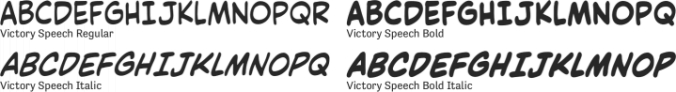 Victory Speech Font Preview