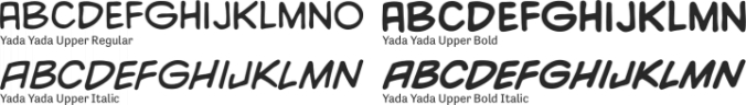 Yada Yada Upper Font Preview