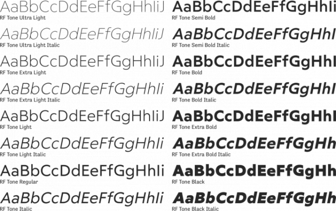 RF Tone Font Preview