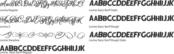 Lovina Fonts Family Font Preview