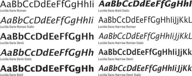 Lucida Sans Font Preview