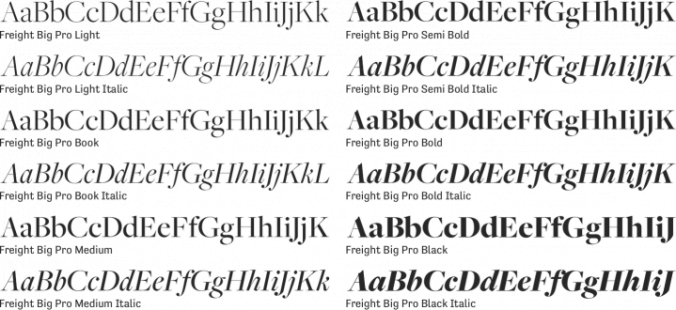 Freight Big Pro Font Preview