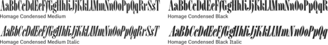 Homage Condensed Font Preview