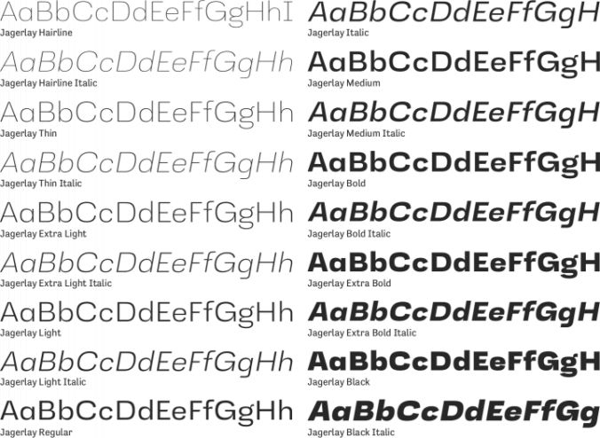Jagerlay Font Preview