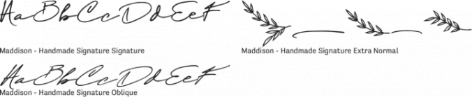 Maddison - Handmade Signature Font Preview