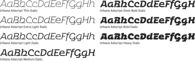 Urbane Adscript Font Preview