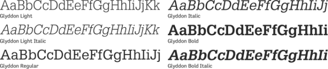 Glyddon Font Preview