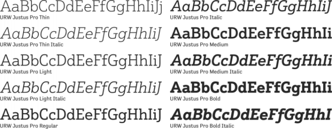 URW Justus Pro Font Preview