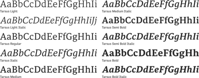Tarsus Font Preview