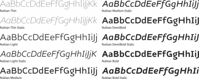 Nubian Font Preview