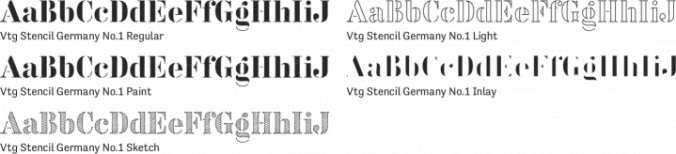 Vtg Stencil Germany No.1 Font Preview